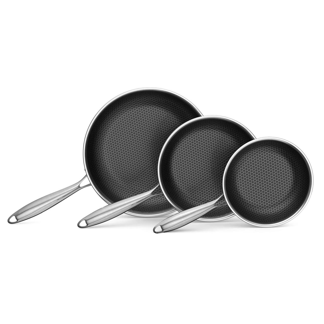 stainless steel pan set 3 pcs