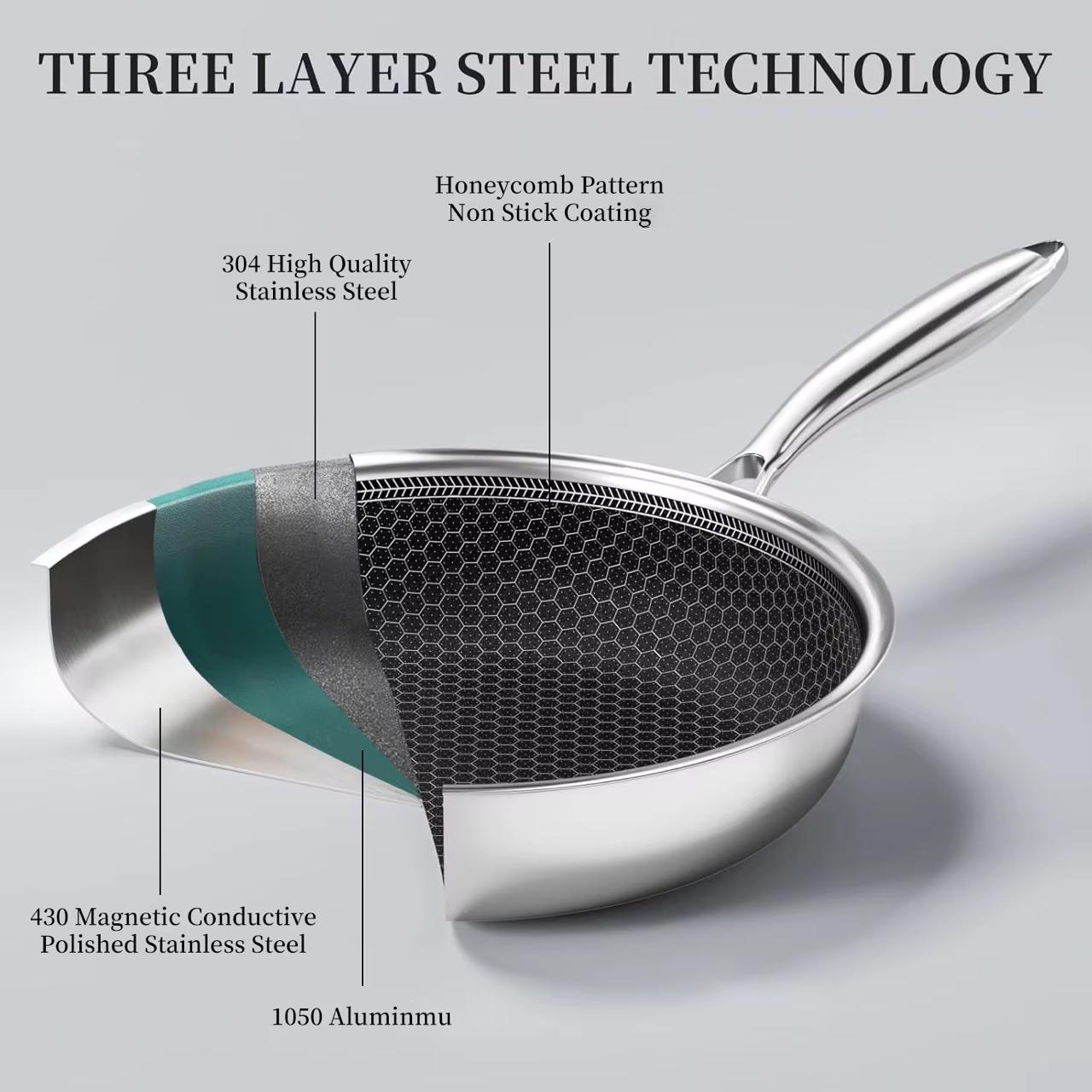 stainless steel pan set 3 pcs