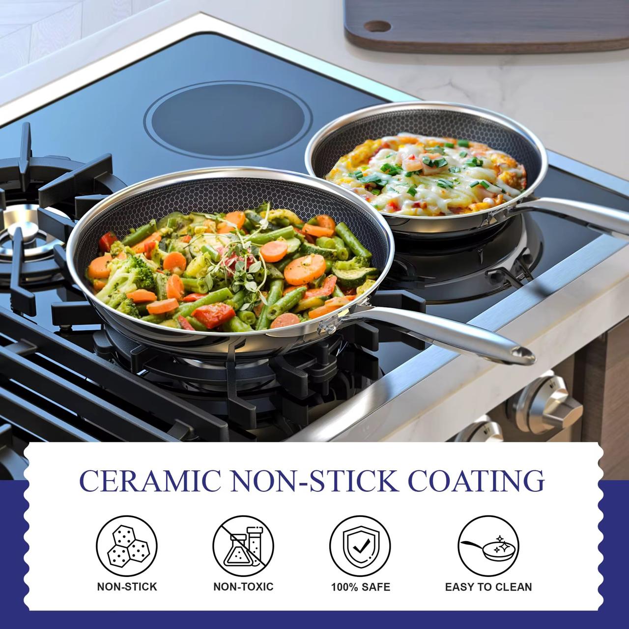 stainless steel pan set 3 pcs