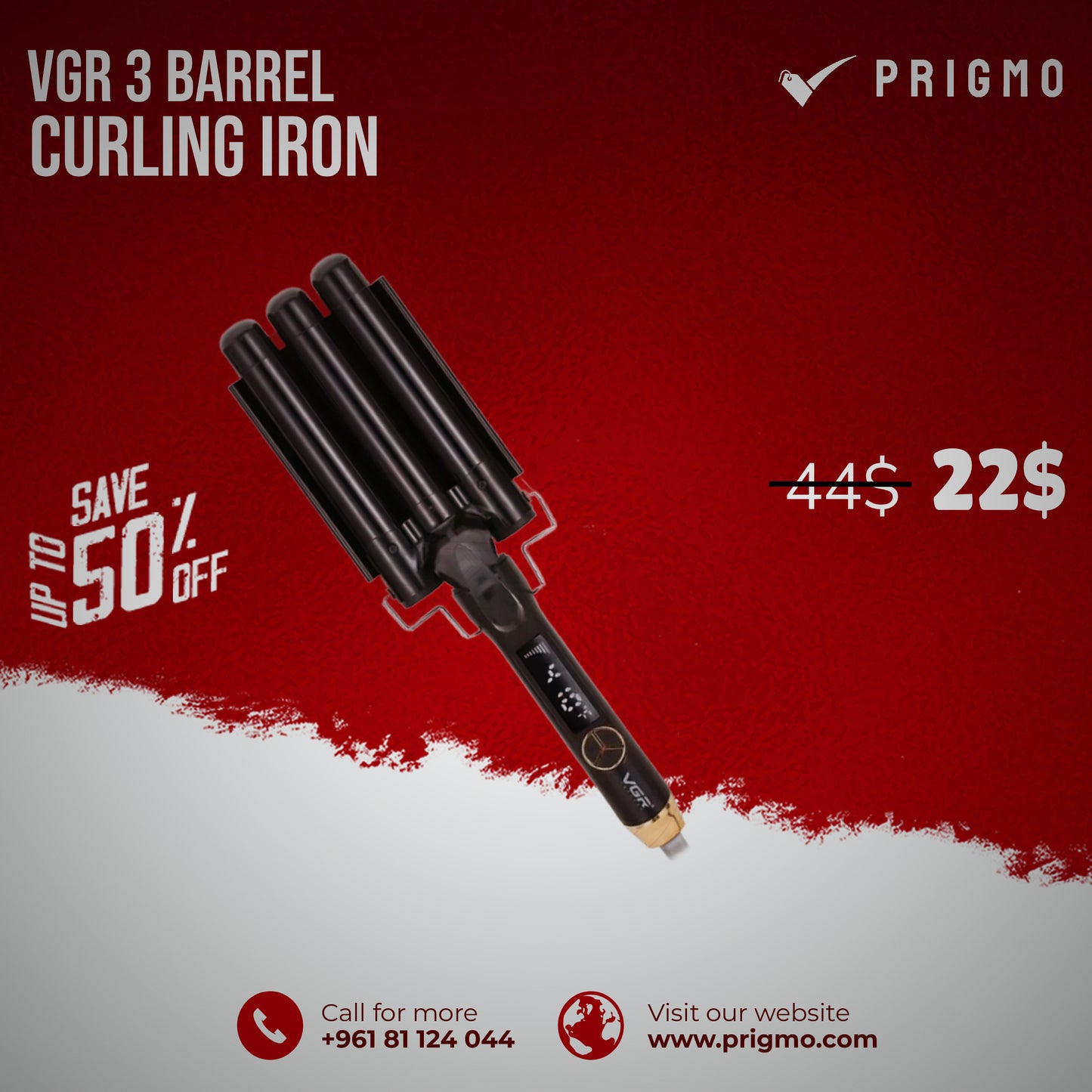 VGR 3 BARREL CURLING IRON